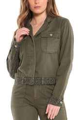 CROP UTILITY JACKET - OLIVE - Da-Nang